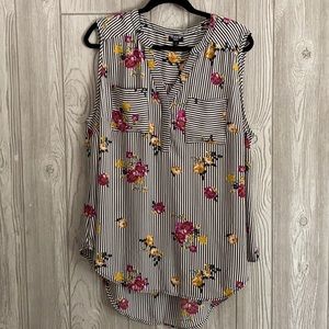 Torrid Striped Floral Harper Blouse